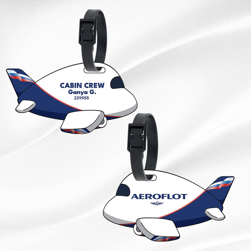 Aeroflot Russian Airlines Luggage Tag | Custom QR for Pilots