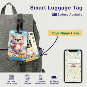 Sydney smart luggage tag with Koala mascot