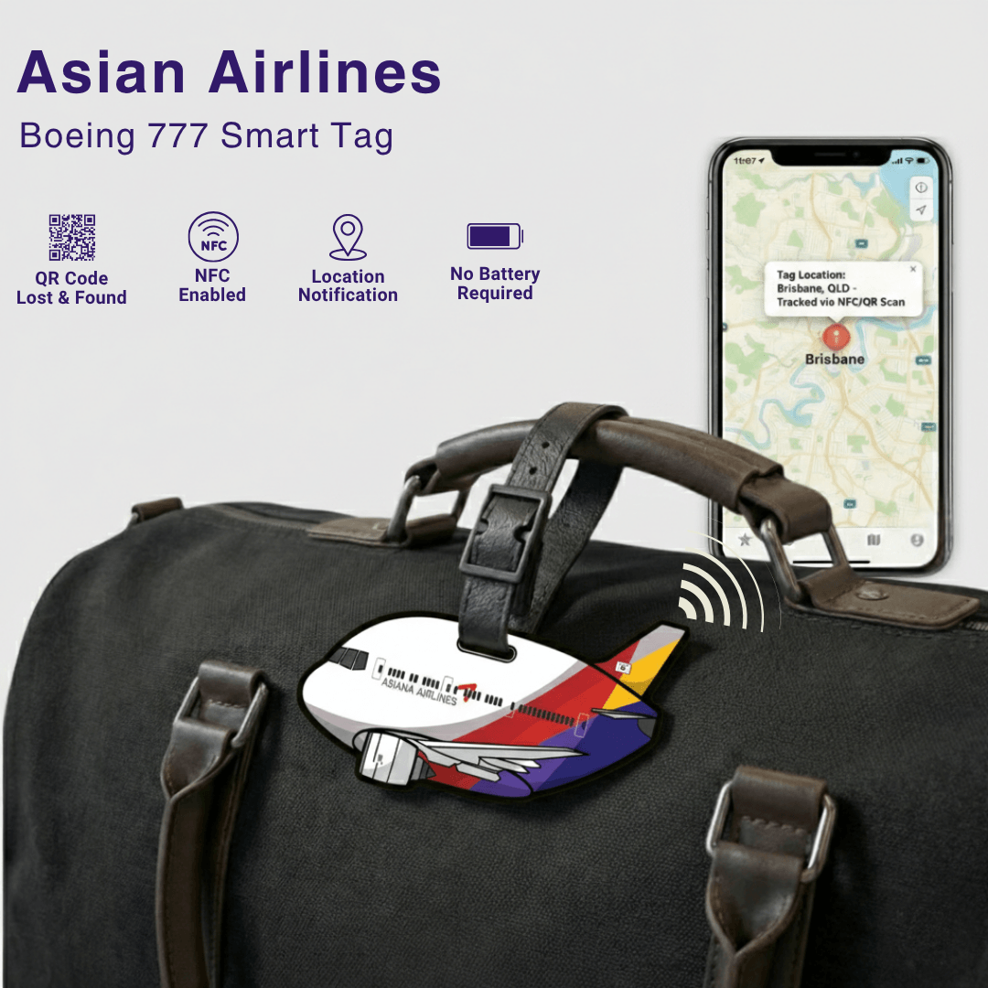 Asiana Airlines Boeing 777 Smart Luggage Tag 1 Asiana Airlines-Aviation-gift-Boeing-777-merchandise
