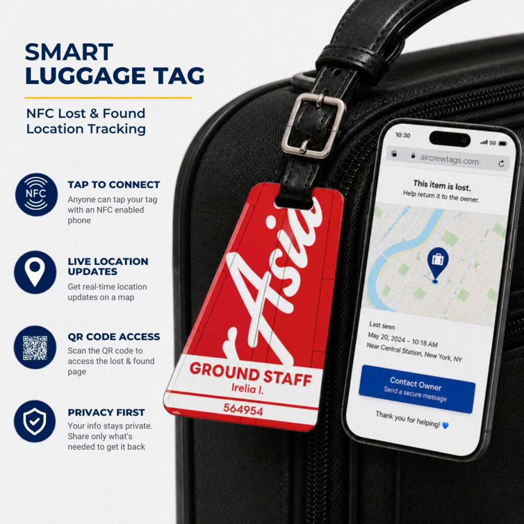Air Asia Luggage Tag – Tail Design Smart Tag
