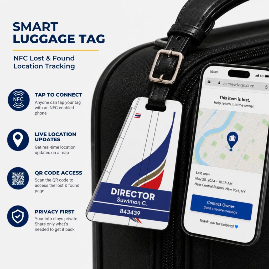 Bangkok Air Luggage Tag – Tail Design Smart Tag
