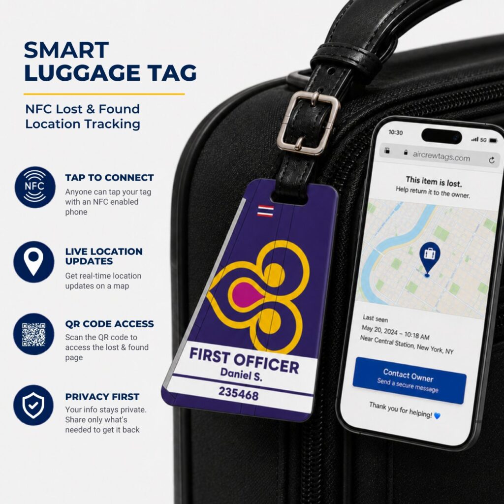 Thai Airways Luggage Tag – Tail Design Smart Tag