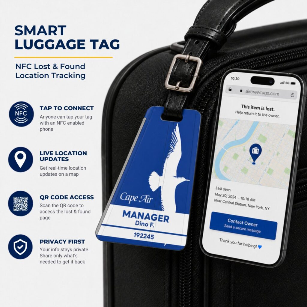 Cape Air Luggage Tag – Tail Design Smart Tag