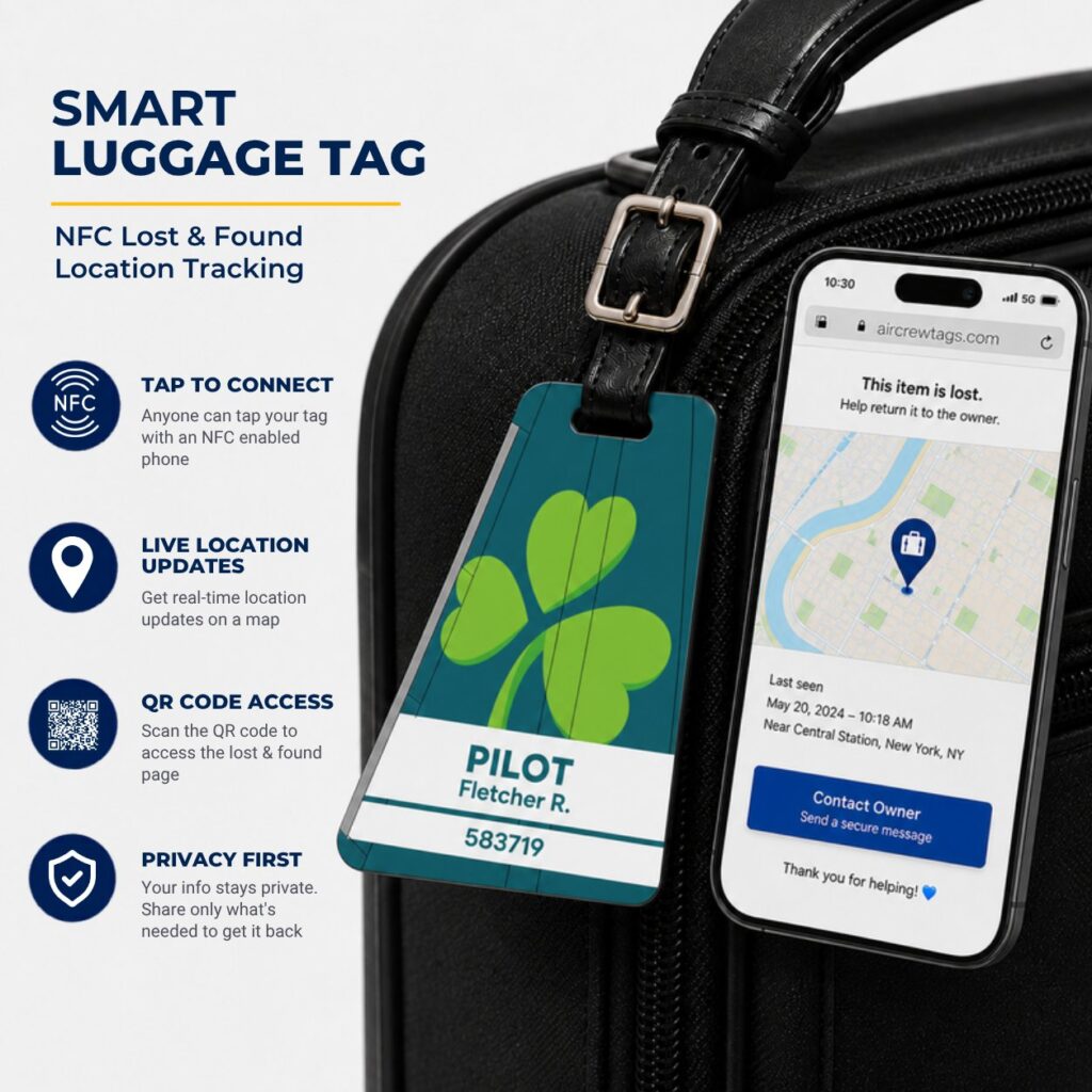 Aer Lingus Luggage Tag – Tail Design Smart Tag