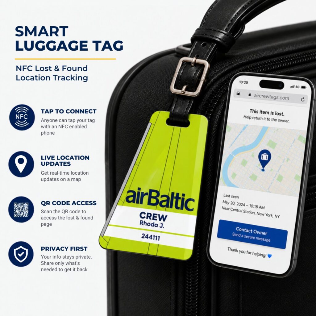 Air Baltic Luggage Tag – Tail Design Smart Tag