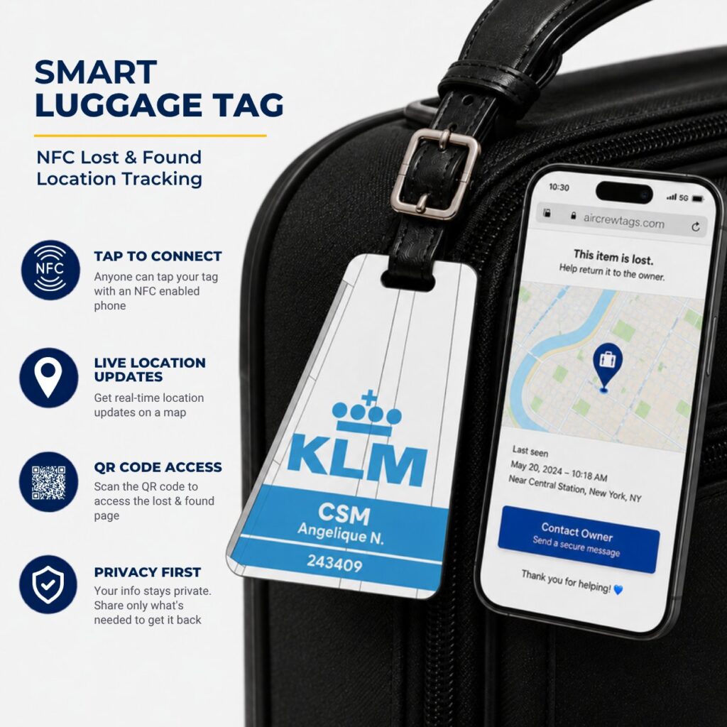 KLM Luggage Tag – Tail Design Smart Tag