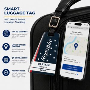 Republic Airways Luggage Tag – Tail Design Smart Tag