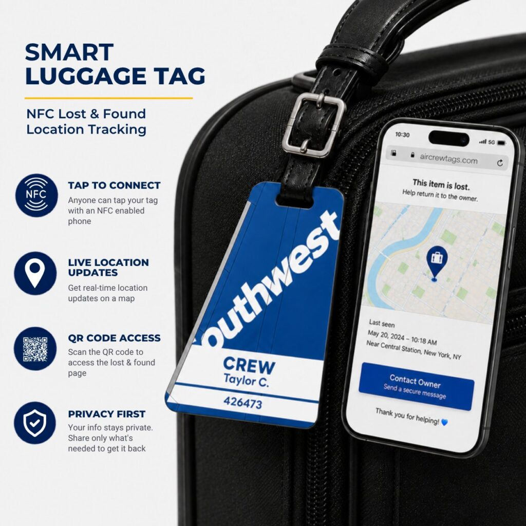 SkyWest Airlines Luggage Tag – Tail Design Smart Tag