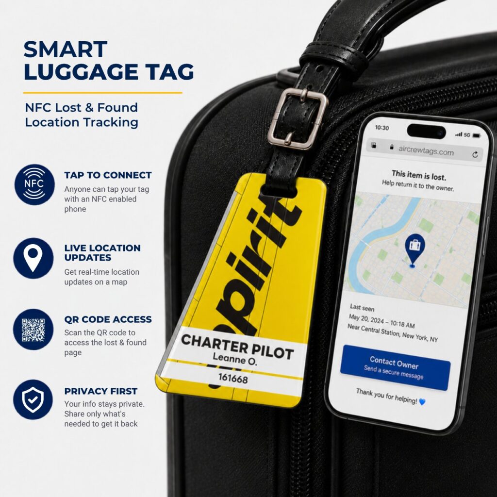 Spirit Airlines Luggage Tag – Tail Design Smart Tag