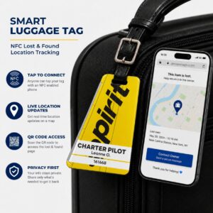 Spirit Airlines Luggage Tag – Tail Design Smart Tag