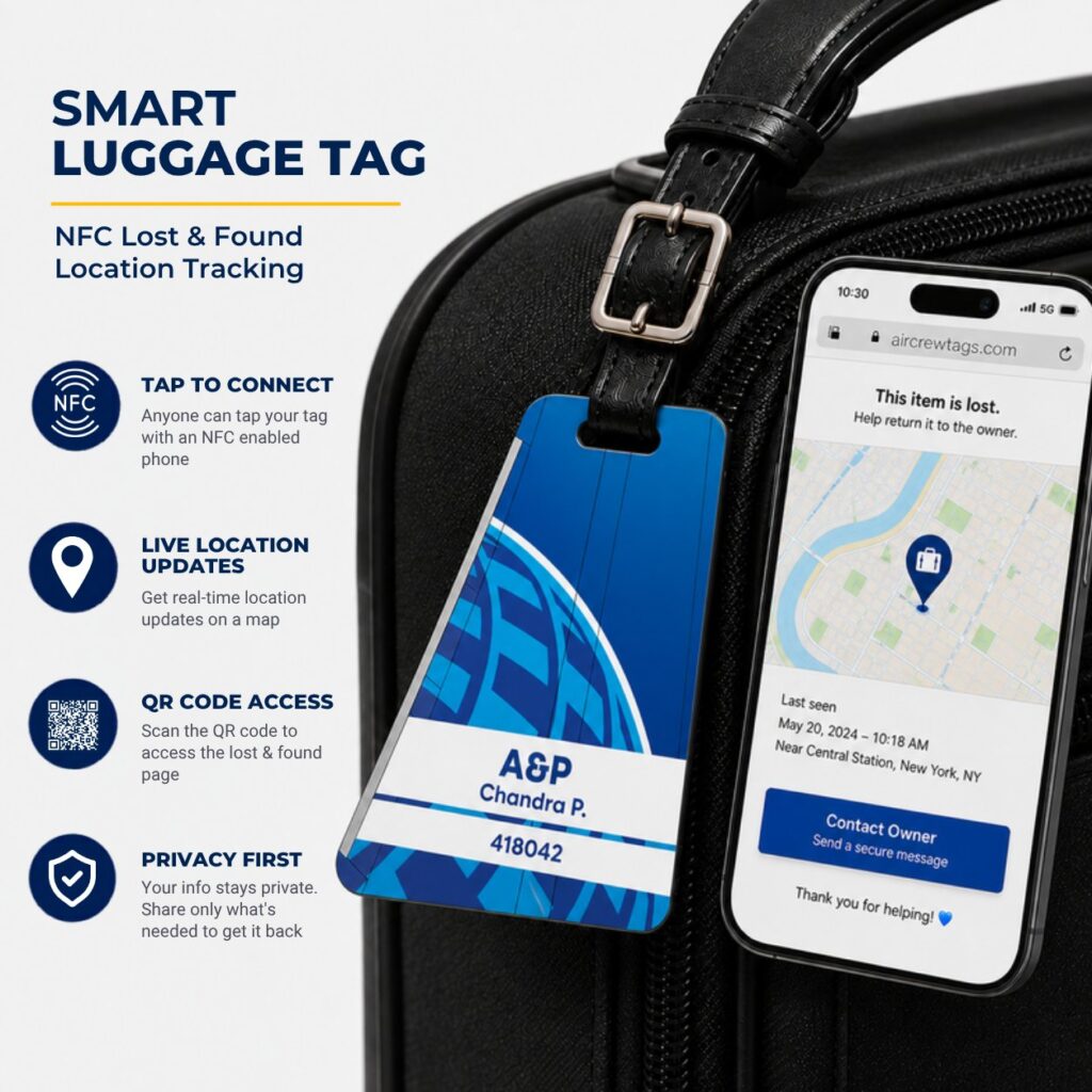 United Airlines Luggage Tag – Tail Design Smart Tag